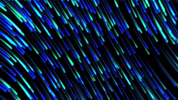 Animation of blue light trails over black background