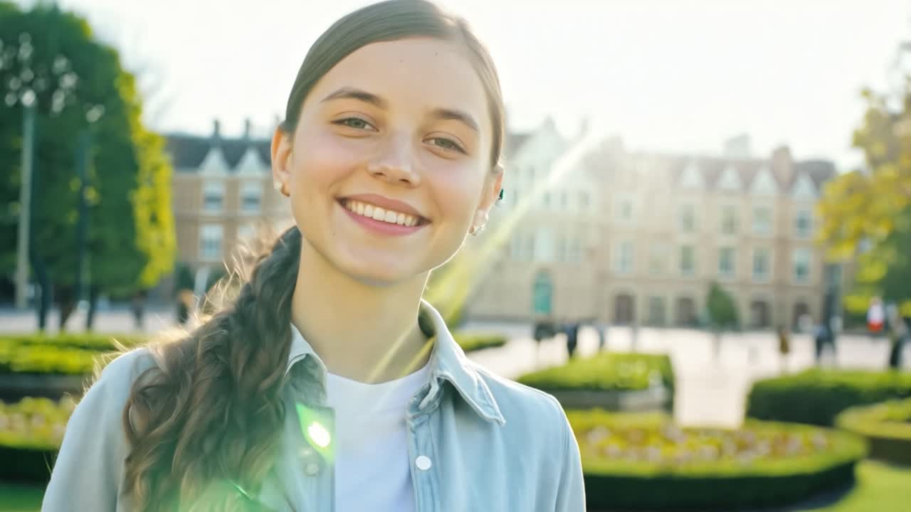 Young Woman on University Campus