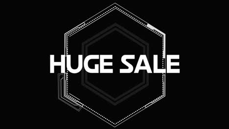 Animation-of-huge-sale-text-over-shapes-on-black-background