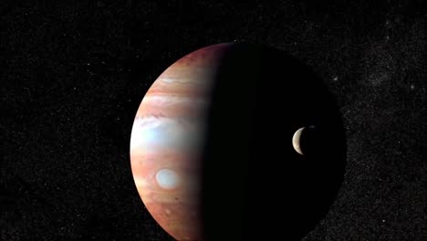 jupiter spinning in space with it's moon io