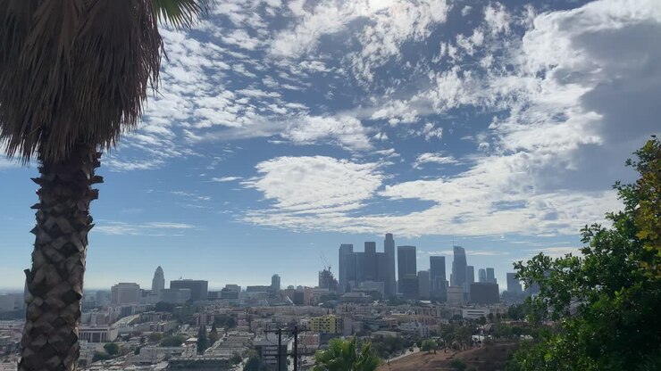 Vista dello skyline del centro di Los Angeles, California.