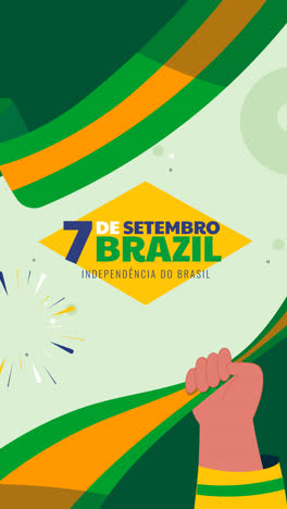 an animation of flat horizontal banner template for 7 de setembro celebration