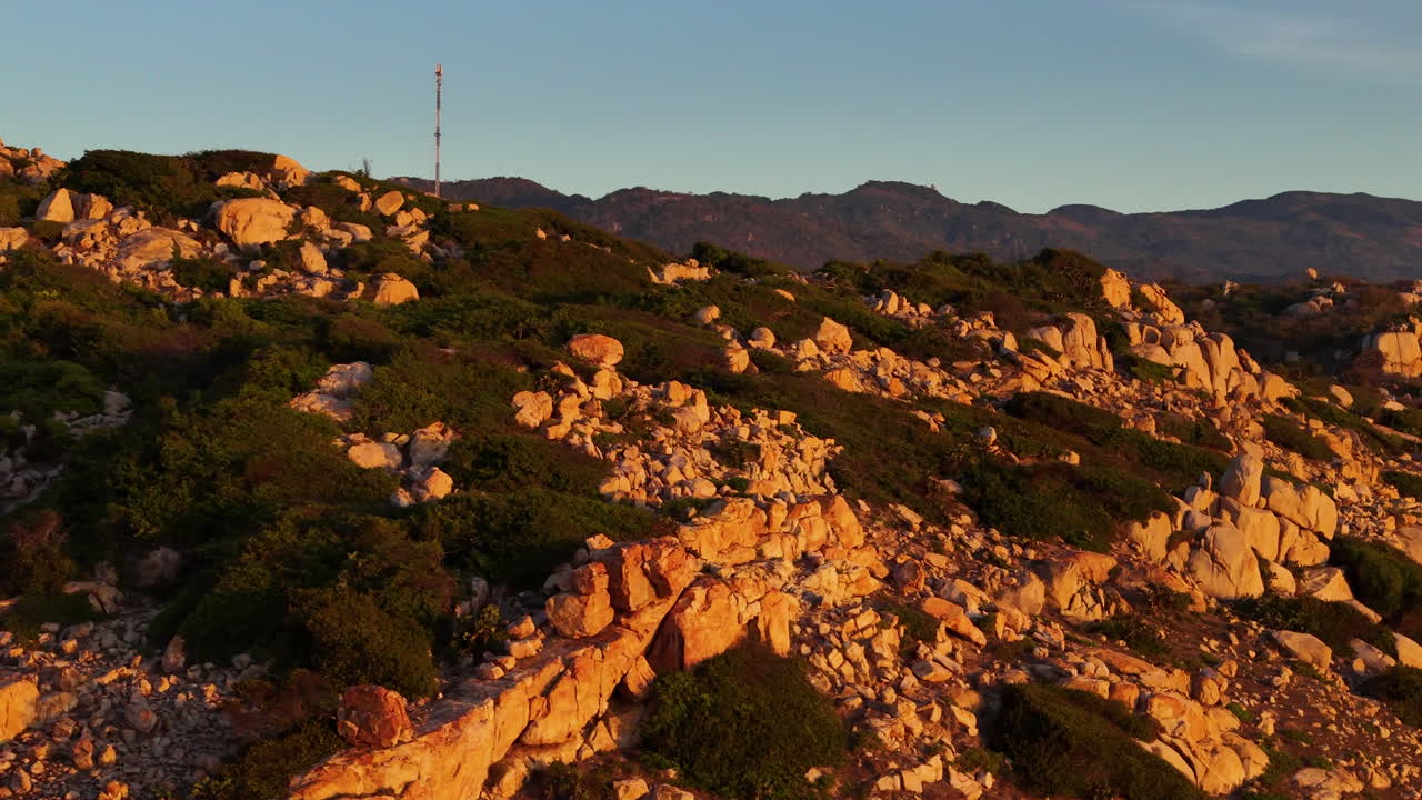 Natural Wonders And Travel Adventures In The Central Highlands Of Vietnam, Southeast Asia. Drone Panning Across An Ancient Rock Park In Ninh Thuan Coastal Province.