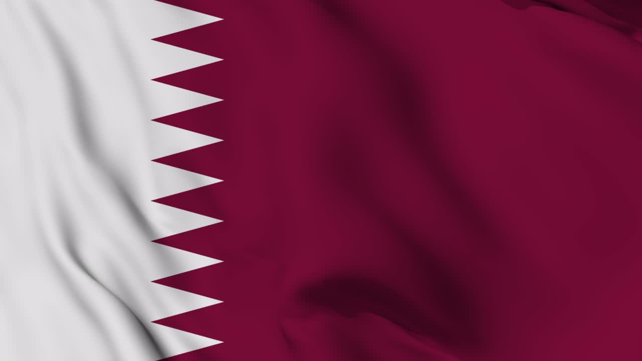 Animazione bandiera Qatar che sventola senza interruzioni