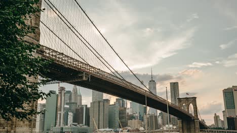 new york. brooklyn bridge. financial district. timelapse