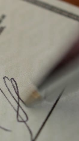 writing a cheque for payment