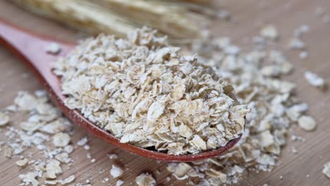 wooden spoon with oats