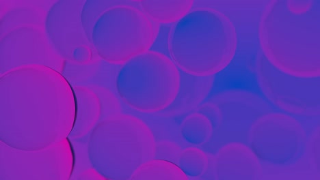 abstract colorful bubbles. blue and pink gradient background advertisement. modern trendy banner or poster design. dynamic bouncing balls and copy space for text. 3d animation of 4k