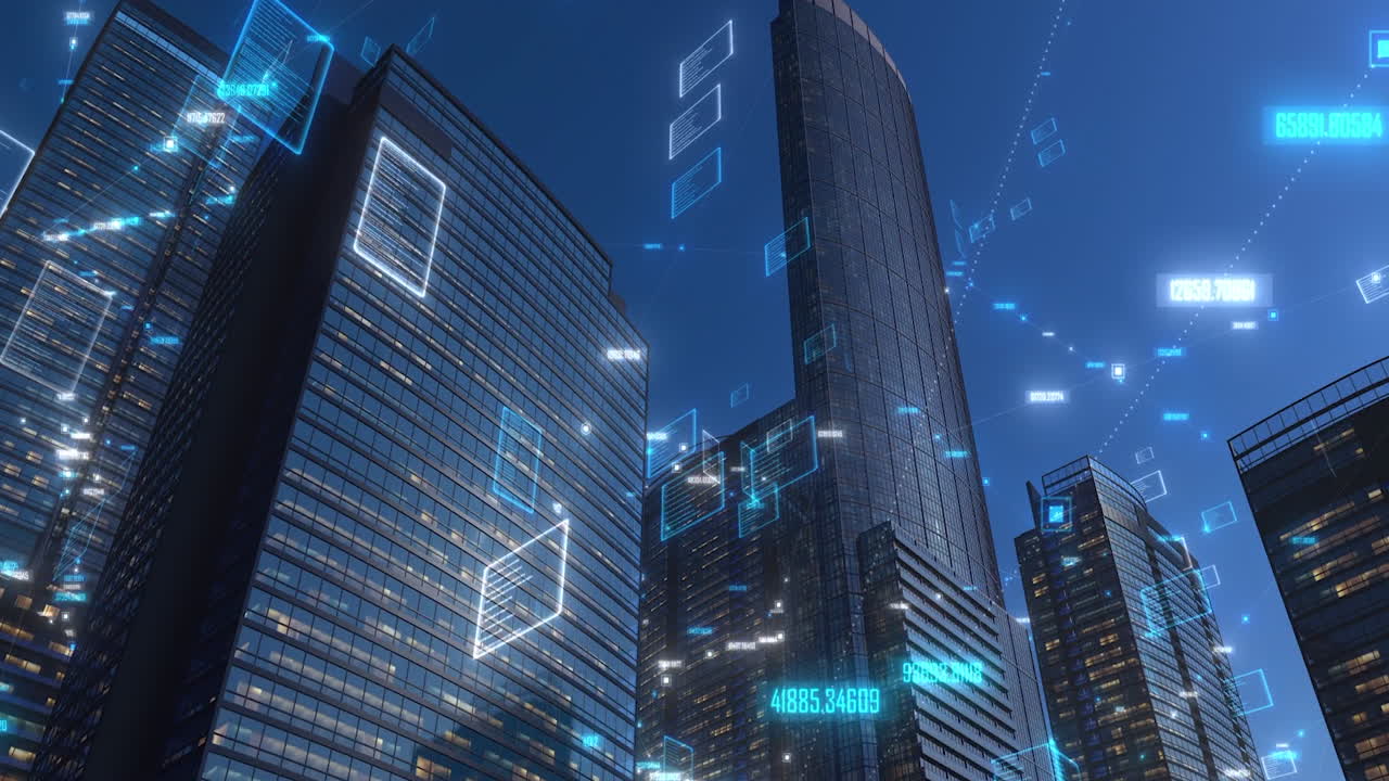 tecnología de redes de comunicación digital de negocios ai ciudad de grandes datos