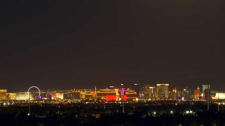City of Las Vegas Strip Moonrise Time-lapse