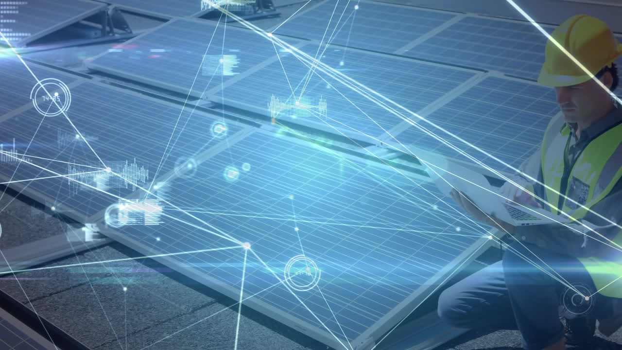 анимация сети соединений по всему миру и сети