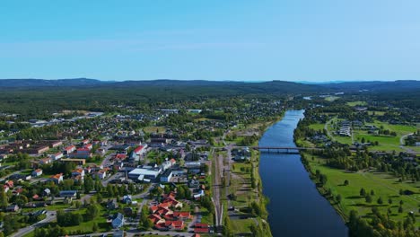 stunning landscape of vasterdal river near the municipality of malung in dalarna, sweden