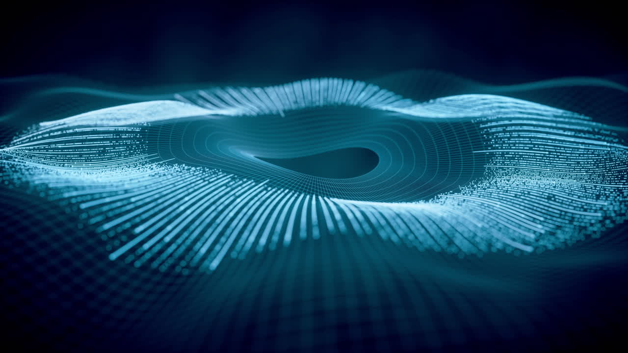 Cyberspace with glowing wave lines, 3d rendering.