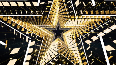 golden magic star2 background in loop, stage video background for nightclub, visual projection, music video, tv show, stage led screens, party or fashion show