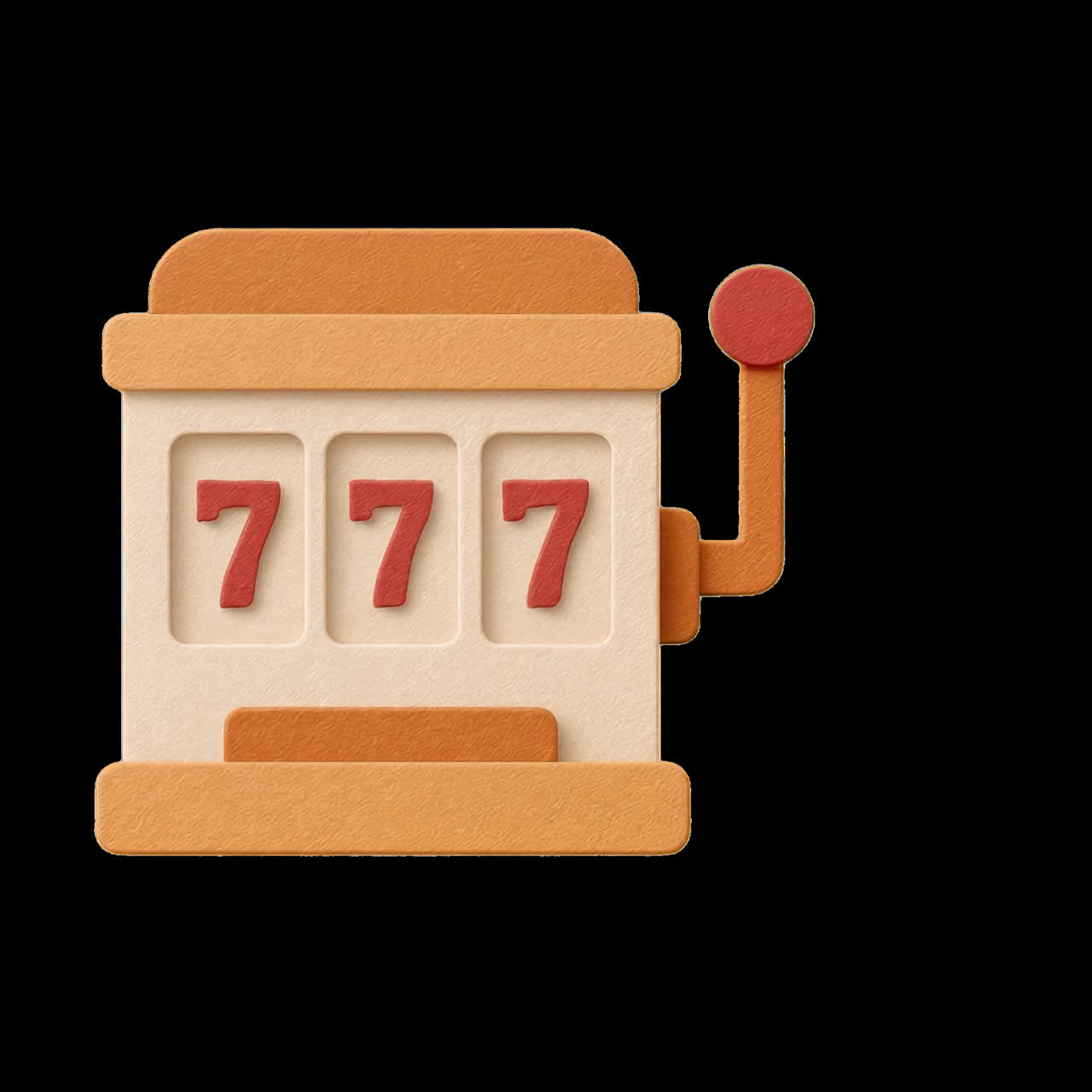 Retro slot machine illustration animation isolated asset, transparent 4K video, alpha channel