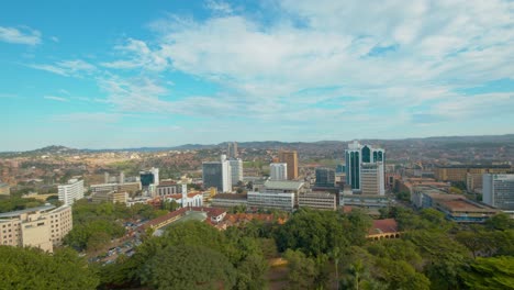 view of downtown kampala in uganda - panning shot