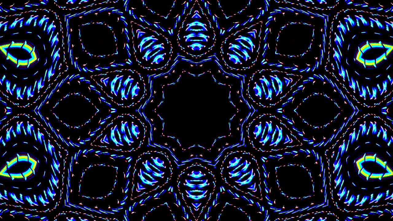 line wave motion, colorful,on a black background