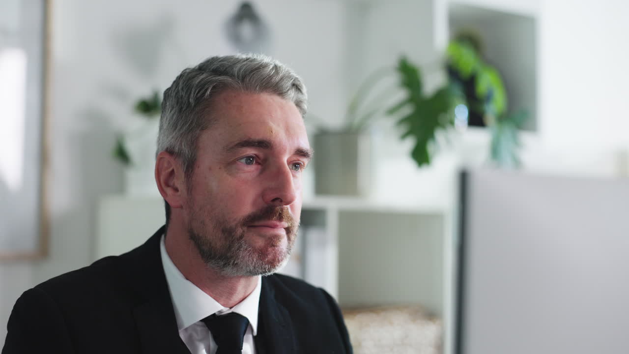 A businessman in an office setting