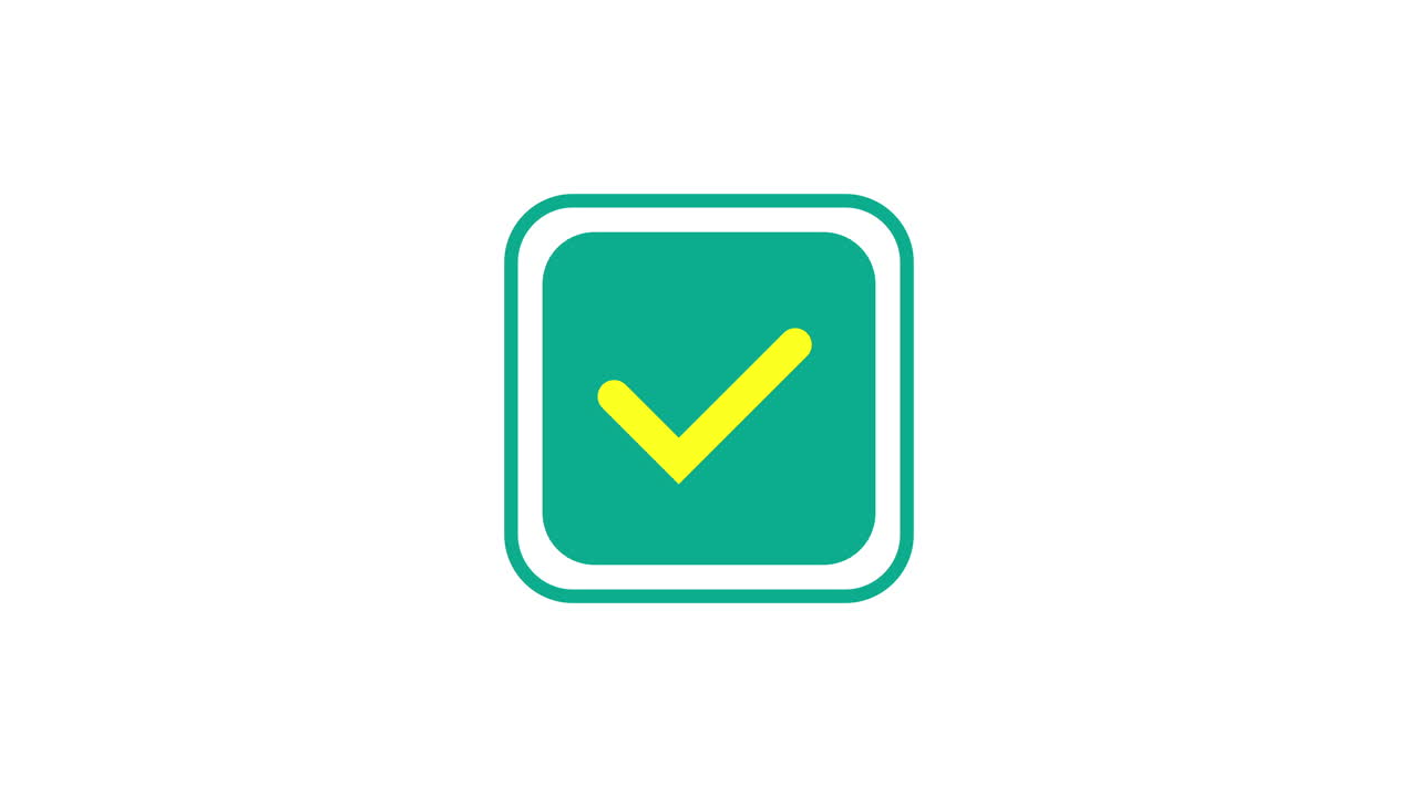 Animated Checkmark Icon Appearing in a Green Square