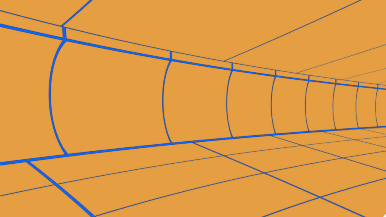animación de un túnel azul en un patrón sin costuras contra un fondo naranja
