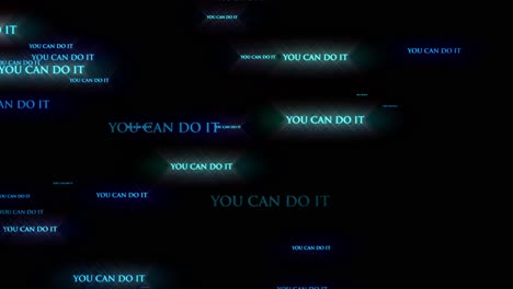 puedes hacerlo animación de texto azul motivacional con efecto de vuelo a través de palabras