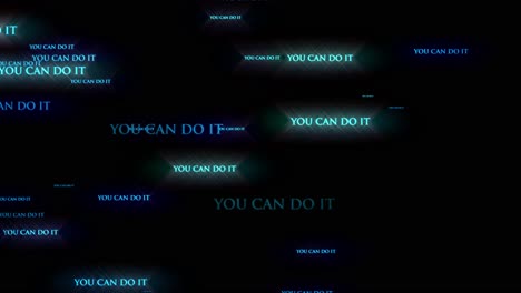 you can do it motivational blue text animation with flying through words effect