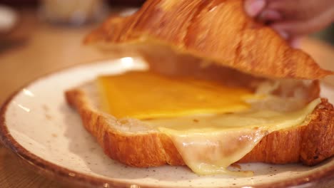 cheese croissant sandwich