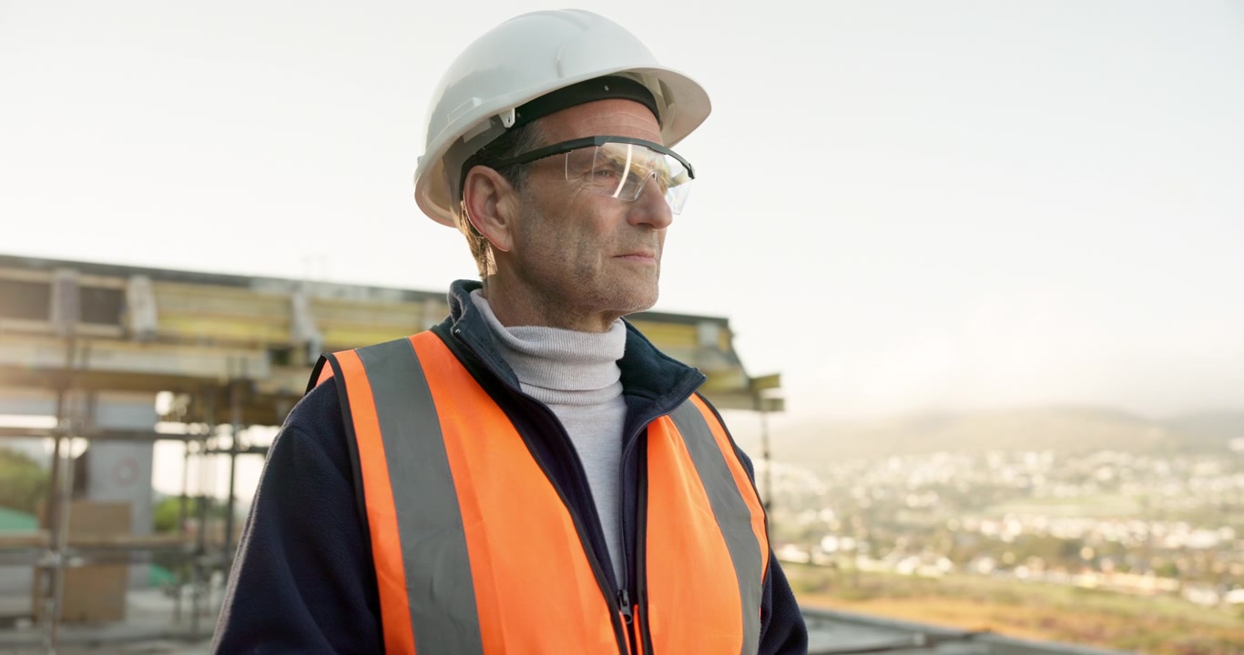 Gerente de obra de mediana edad supervisando un proyecto de construcción