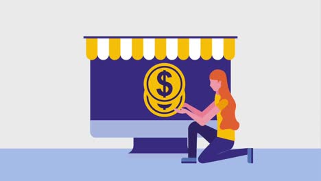 animación de compras en línea