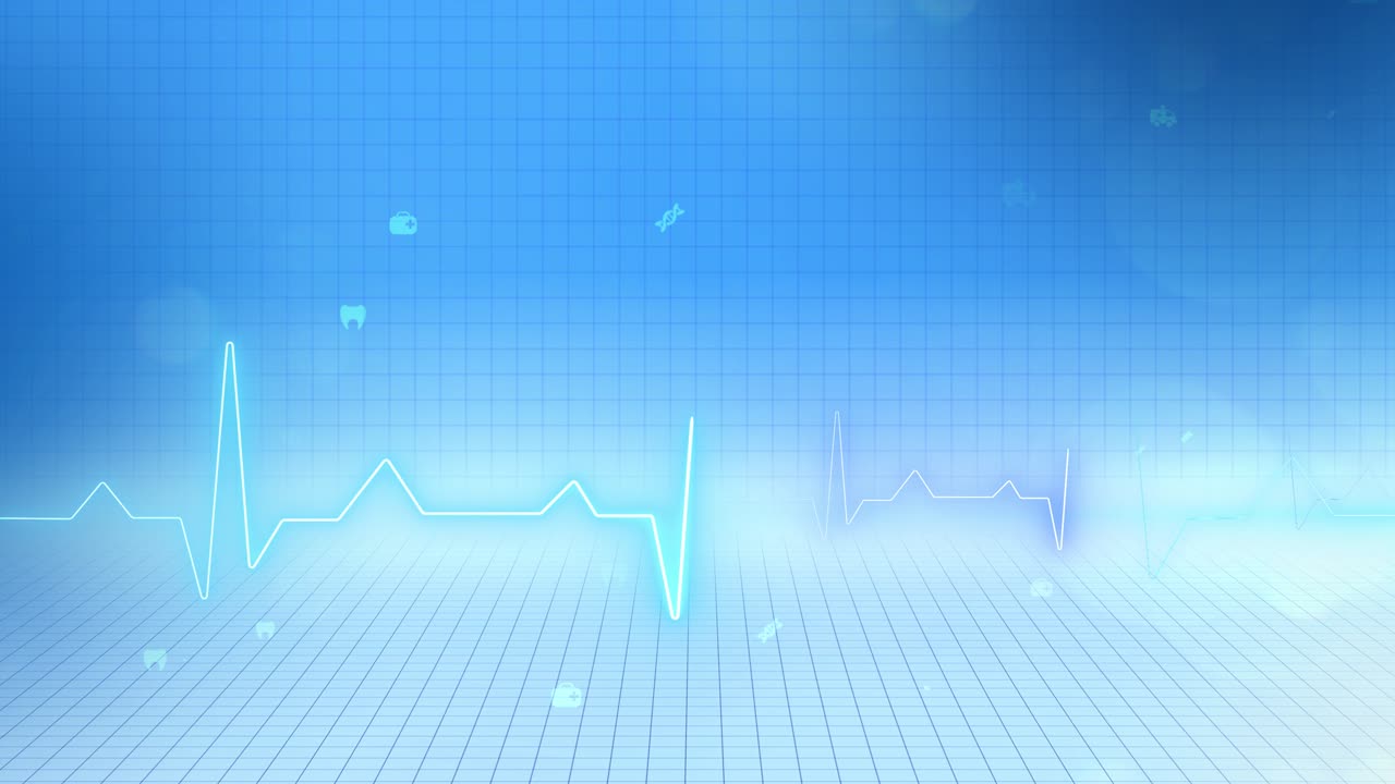 el latido del corazón en el fondo de bucle de monitor de línea de ekg aislado negro 4k.