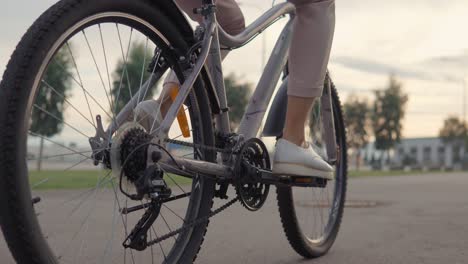 woman cycling on a bike path