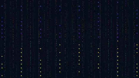 colorful grid of floating dots on a dark background