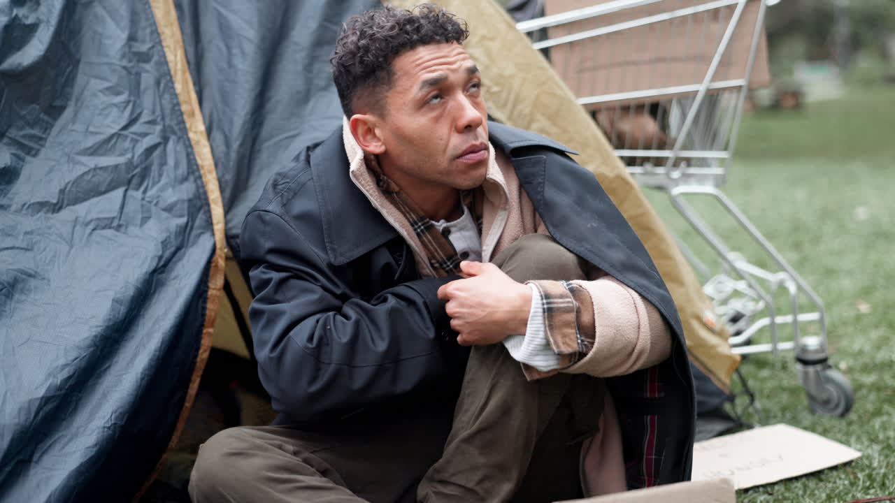 Homeless Man Receiving Donation