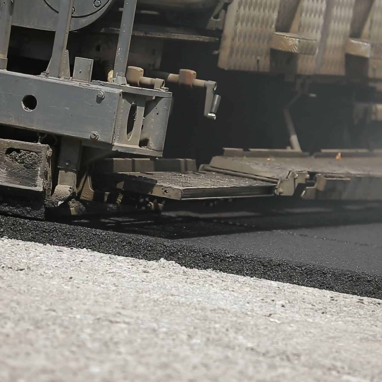 Road Roller Laying A New Asphalt