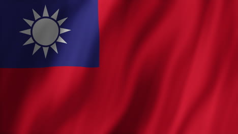 animation of taiwanese national flag fluttering in wind