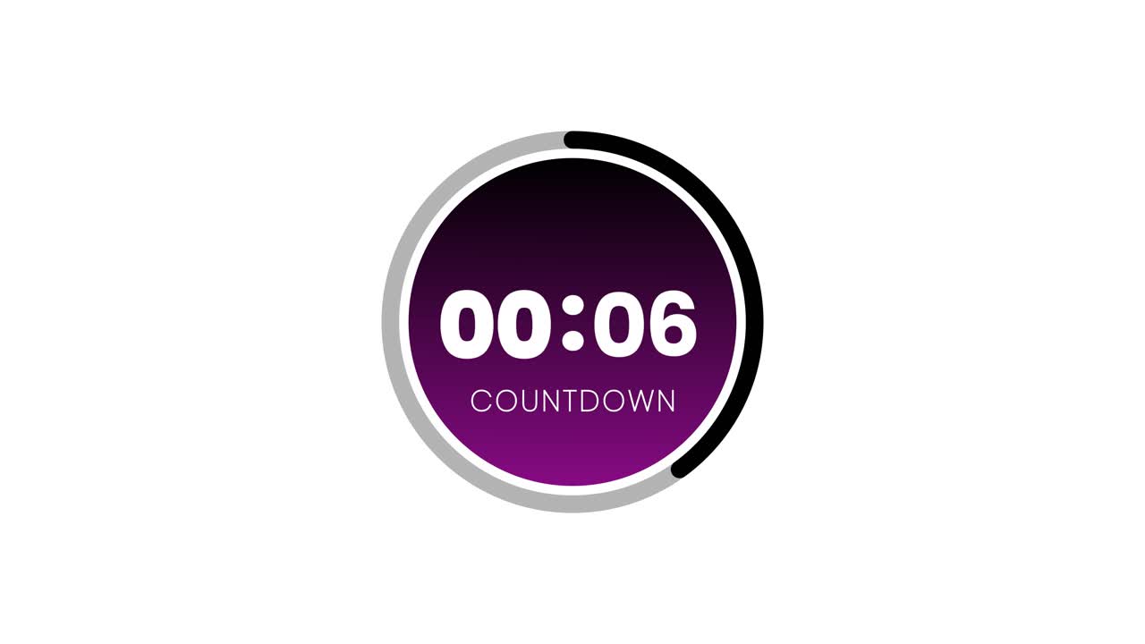 Modern Digital Countdown Timer from Ten Seconds