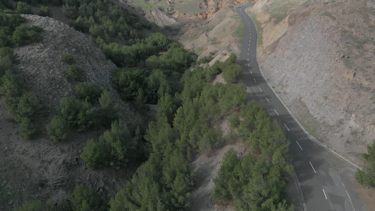 carretera desierta en serra de dentro de la isla de porto santo y el mar de fondo, madeira