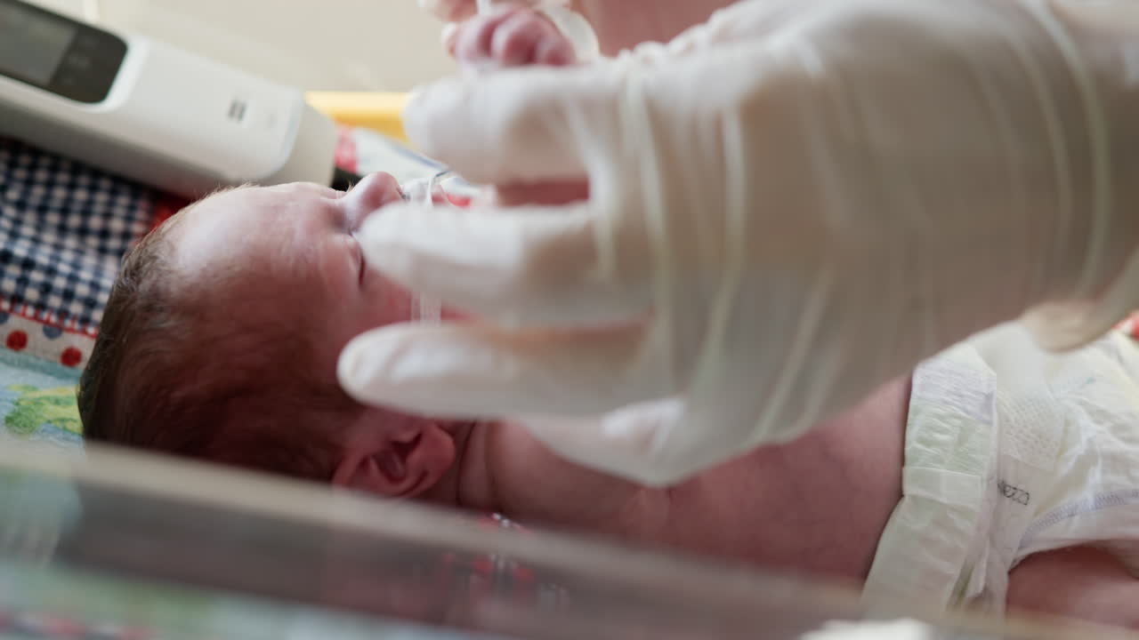Newborn Baby Receiving Medical Care