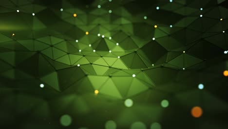estructura cibernética verde con polígonos triangulares bucle sin costuras renderizado en 3d