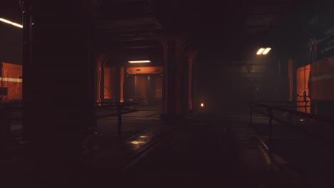 corredor oscuro y futurista