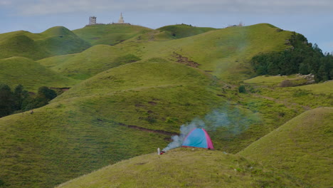 wide drone shot capturing mesmerizing view from shailung, dolakha, nepal