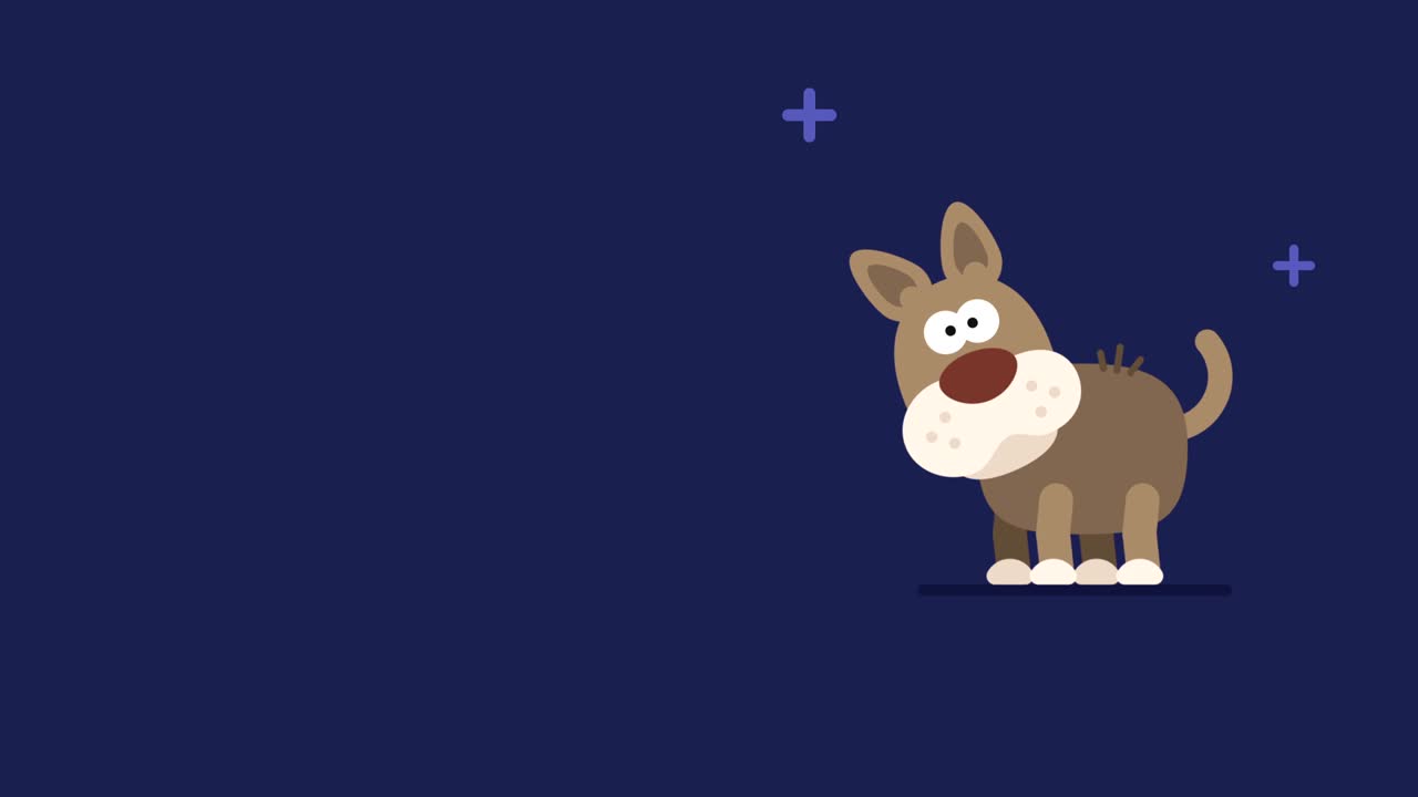 Dog and Flickering Stars Funny Animal Character Chinese Horoscope