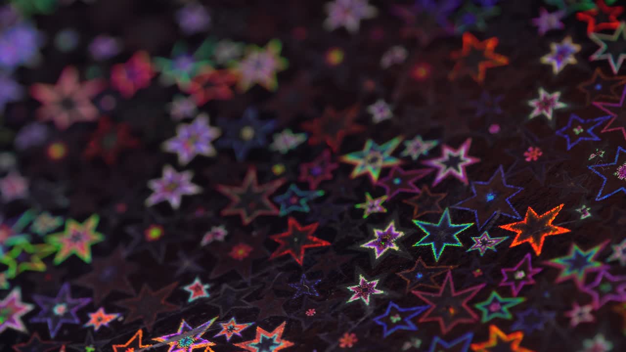 arco iris holográfico de neón de fondo. brillo estrellas multicolores. arte abstracto. textura de vacaciones