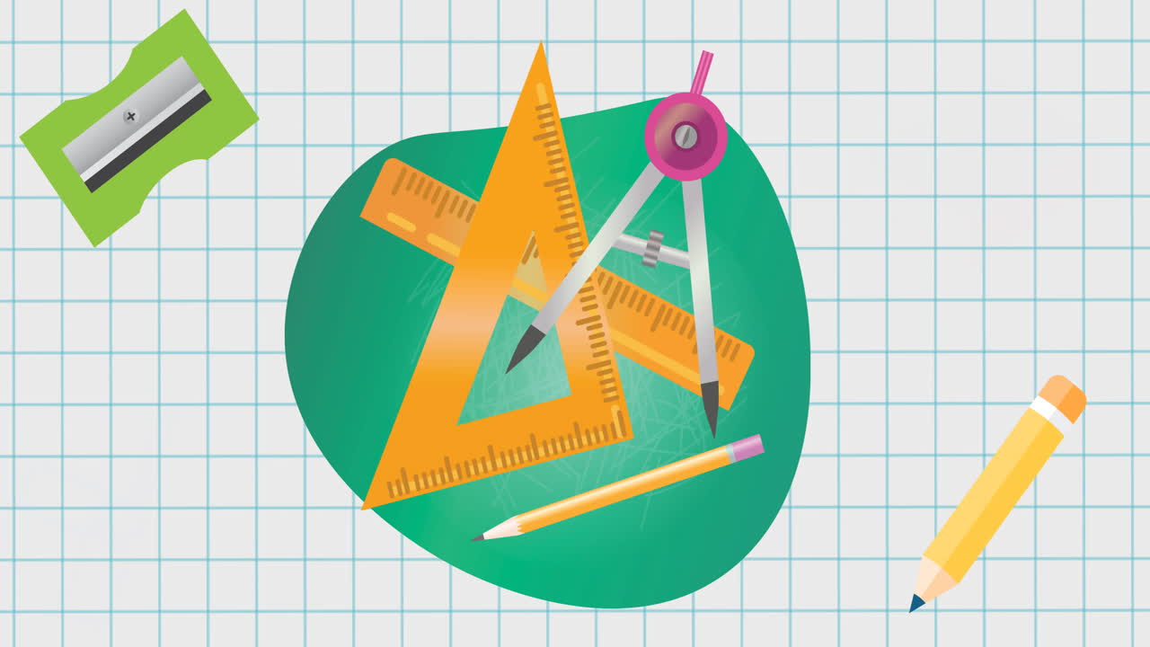 학교 아이템 아이콘의 애니메이션이  ⁇  배경에 움직입니다.