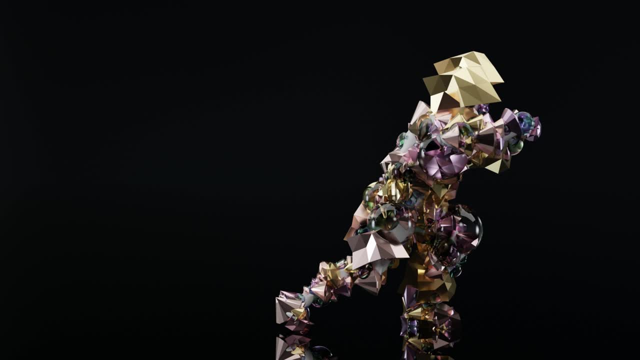 다이아몬드 몬스터 댄스, 악마 춤, 하우스 및 합, 루프 애니메이션, 현실적인 cgi, 3d 렌더링