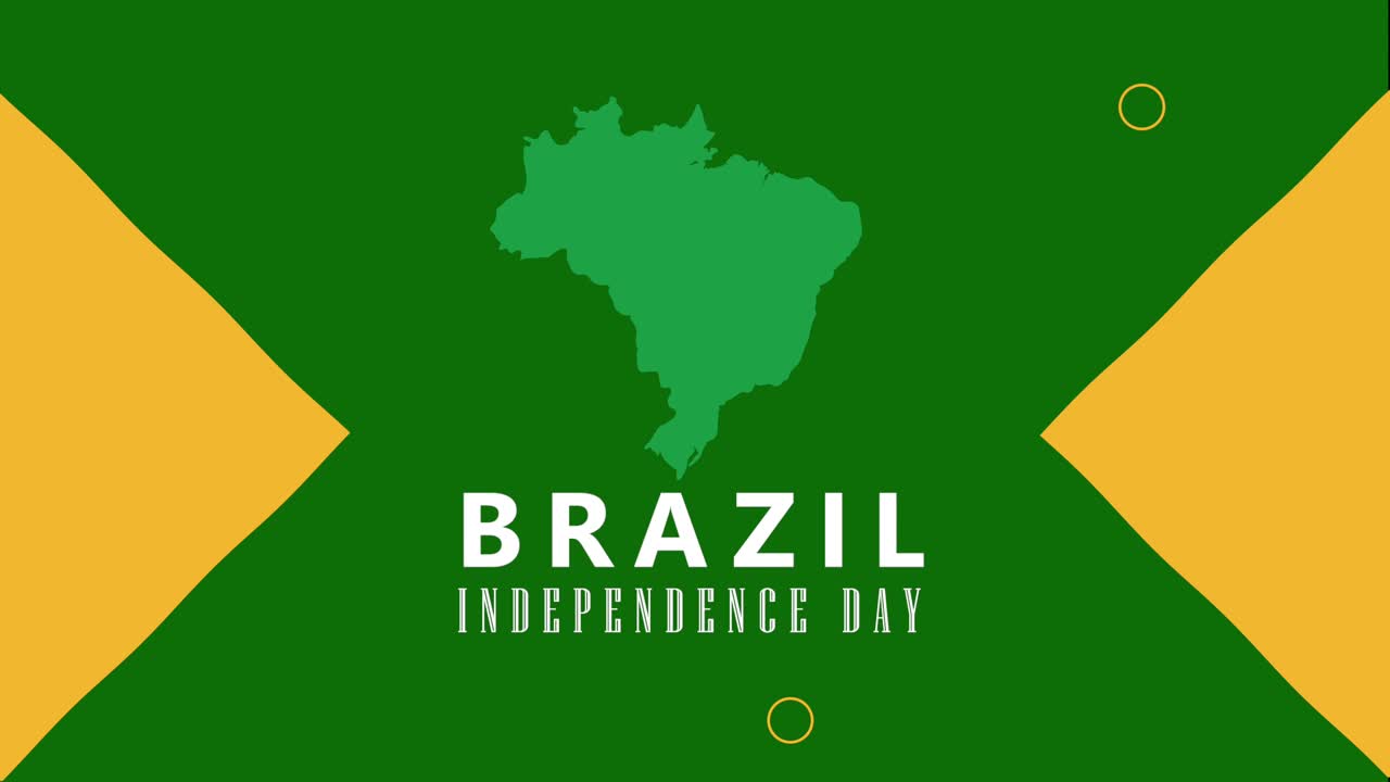 brazil independence lettering with map