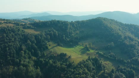 idyllic mountain landscape, mountain radocelo in serbia - aerial drone shot