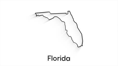 florida state of the united states of america. animated line location marker on the map. easy to use with screen transparency mode on your video.