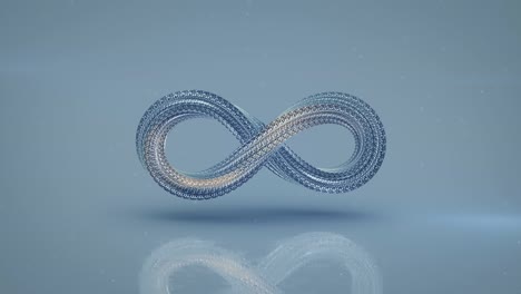 blue lemniscate mathematical sign seamless loop 3d render animation