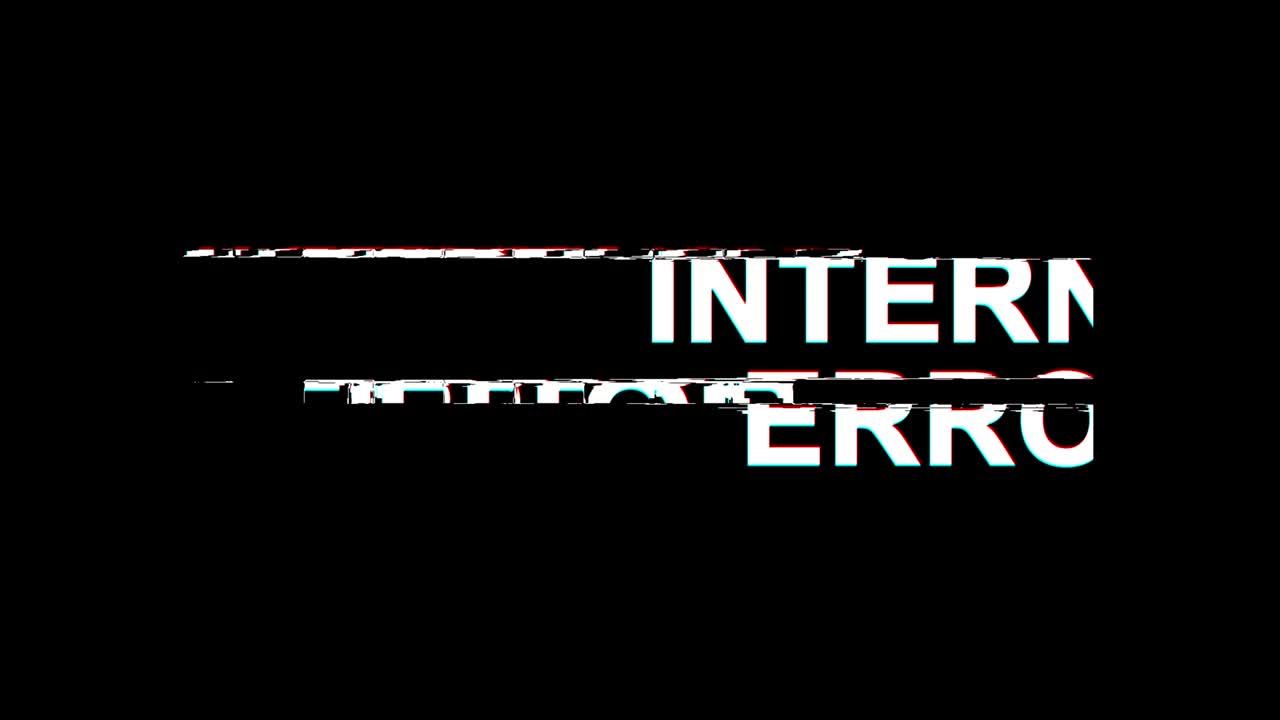 error interno efecto glitch texto distorsión de televisión digital animación en bucle 4k